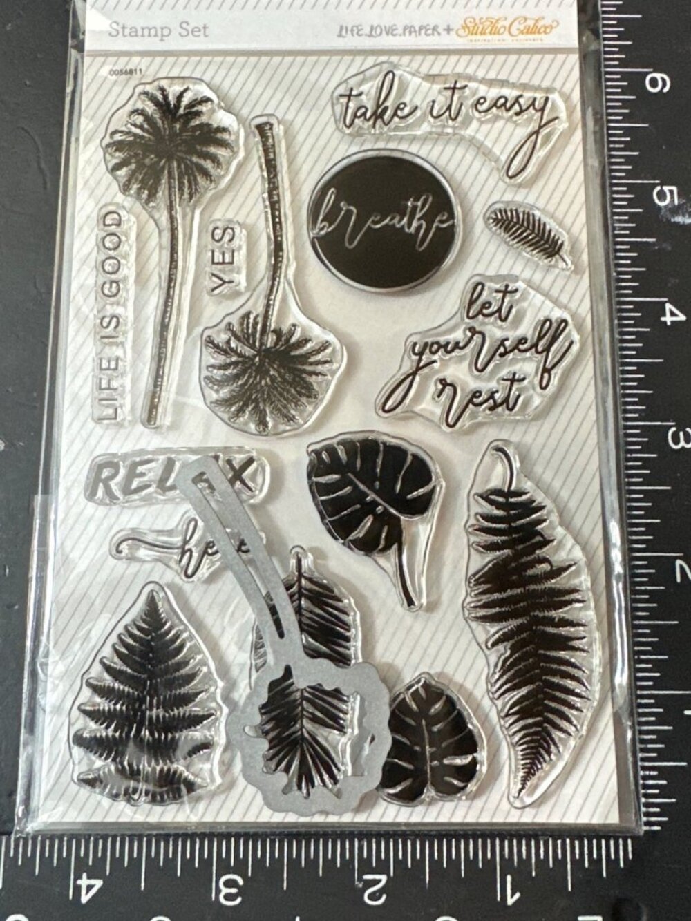 Studio Calico Tropical Take It Easy Foliage Stamp Set and Palm Tree Die